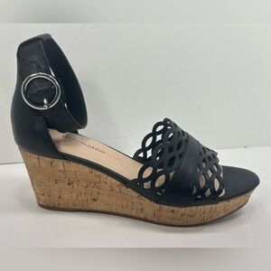 NEW - Isaac Mizrahi Ankle Strap Cork Wedge Heels - Size 8.5M